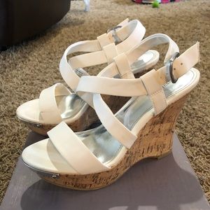 White Jennifer Lopez wedges